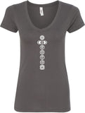 White 7 Chakras Ideal V-neck Yoga Tee Shirt - Yoga Clothing for You