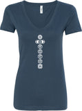 White 7 Chakras Ideal V-neck Yoga Tee Shirt - Yoga Clothing for You