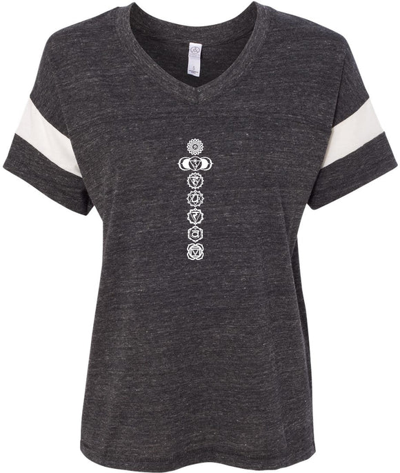 White 7 Chakras Eco-Friendly V-neck Yoga Tee Shirt - Yoga Clothing for You