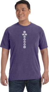 White 7 Chakras Heavyweight Pigment Dye Yoga Tee Shirt - Yoga Clothing for You