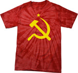 Soviet Union T-shirt Yellow Hammer and Sickle Spider Tie Dye Tee - Yoga Clothing for You