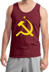 Soviet Union Tank Top Yellow Hammer and Sickle Tanktop - Yoga Clothing for You