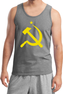 Soviet Union Tank Top Yellow Hammer and Sickle Tanktop - Yoga Clothing for You