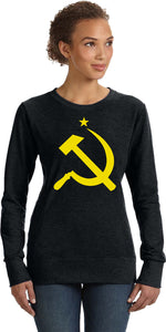 Ladies Soviet Union Sweatshirt Yellow Hammer and Sickle - Yoga Clothing for You