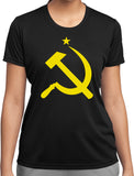Ladies Soviet Union Yellow Hammer and Sickle Dry Wicking Tee - Yoga Clothing for You