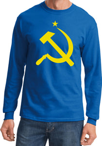 Soviet Union T-shirt Yellow Hammer and Sickle Long Sleeve - Yoga Clothing for You