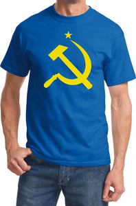 Soviet Union T-shirt Yellow Hammer and Sickle Tee - Yoga Clothing for You