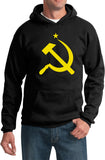 Mens Soviet Union Hoodie - Yellow Hammer and Sickle - Yoga Clothing for You